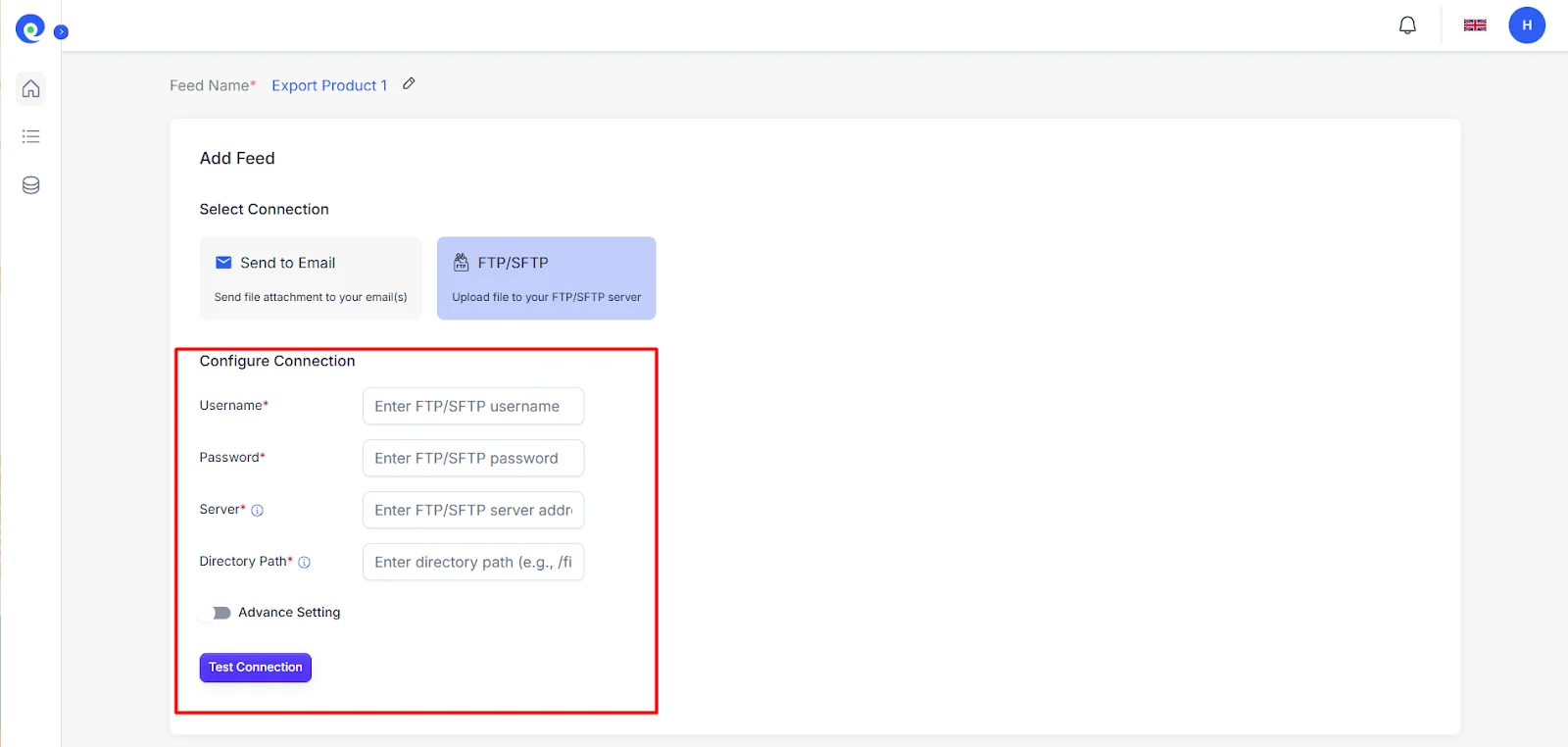 Export Shopify products via FTP or SFTP