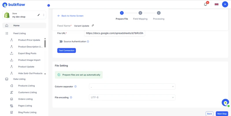 can you bulk edit variants in shopify