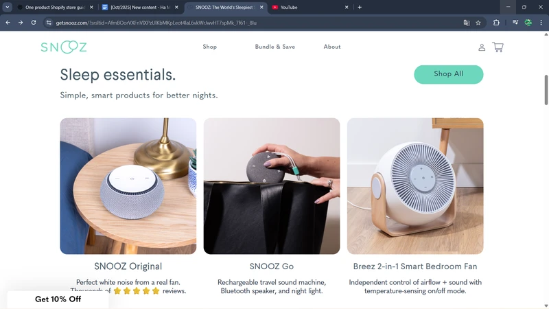 Best Shopify One Product Store Snooz best shopify one product store SNOOZ