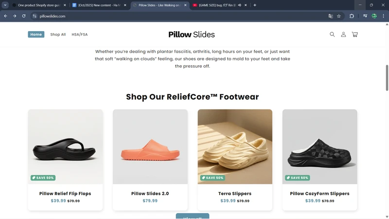 Shopify One Product Store Pillow Slides shopify one product store Pillow Slides