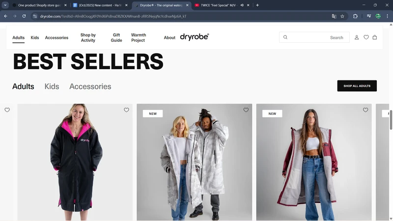 One Product Shopify Store Theme Dryrobe one product shopify store theme Dryrobe