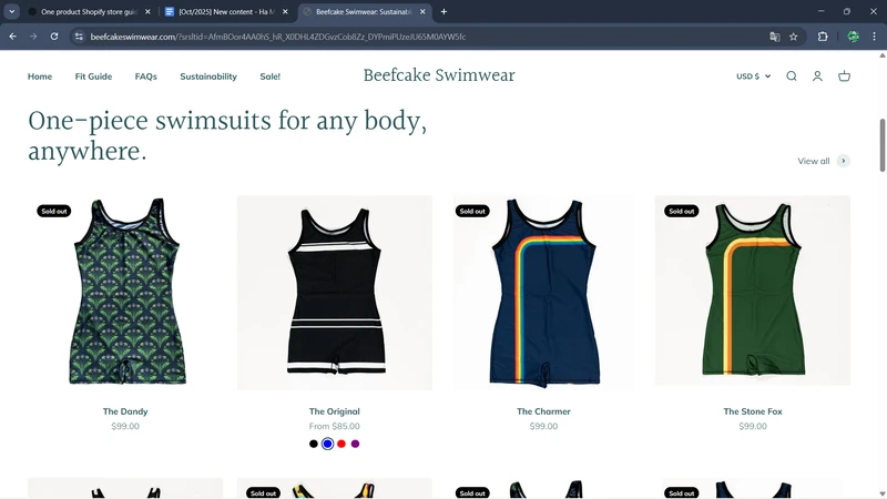 One Product Shopify Store Example Beefcake Swimwear one product shopify store example Beefcake Swimwear