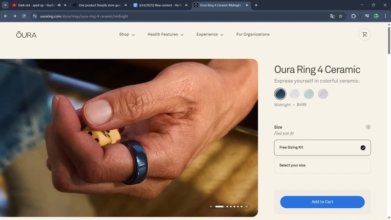 Shopify One Product Store Examples Oura shopify one product store examples Oura
