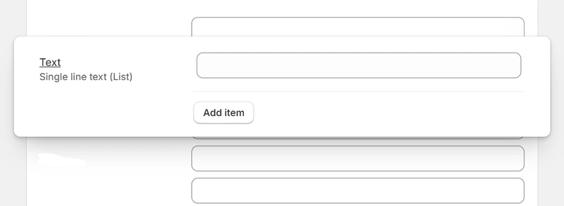 Shopify Text metafield type
