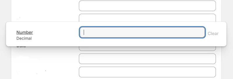 Shopify Number metafield type