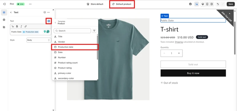 Connect metafields to your theme in Shopify