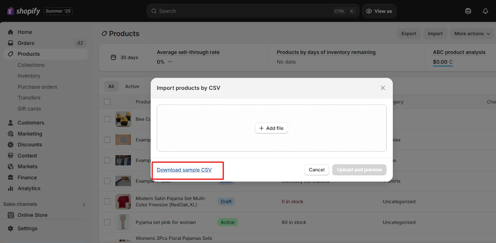 Shopify Product Import: How to Bulk Import Products on Shopify in 2025 Download the Shopify CSV sample