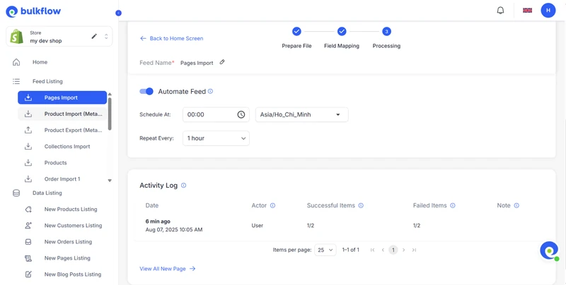 Shopify Import Pages: Beginner's Guide with BulkFlow Shopify Import Page