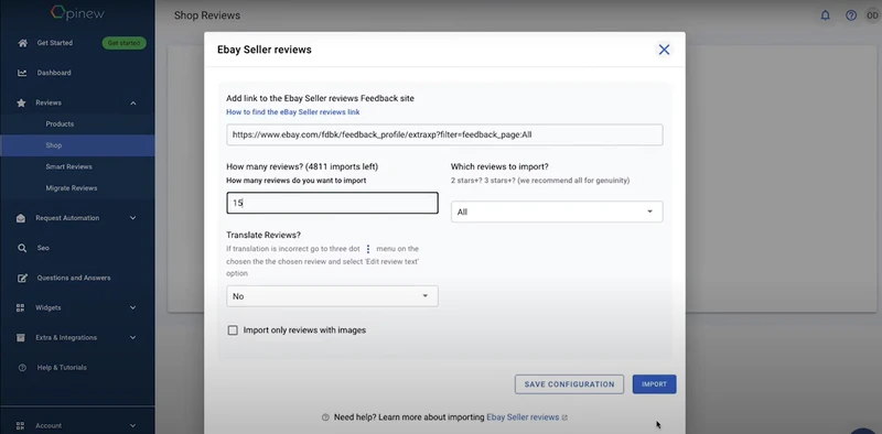 shopify import reviews