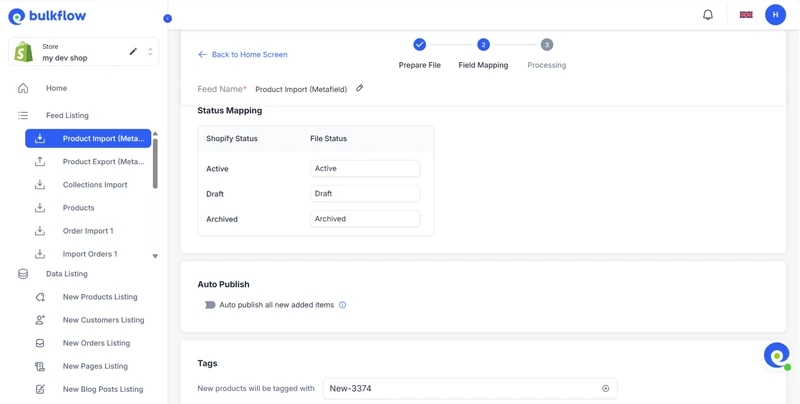 shopify import metafields