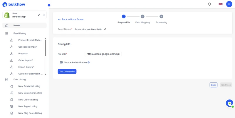 Import Shopify Metafields with Bulkflow