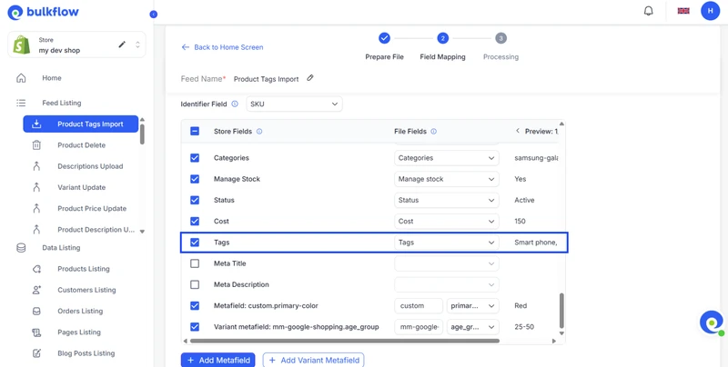 shopify add tags in bulk