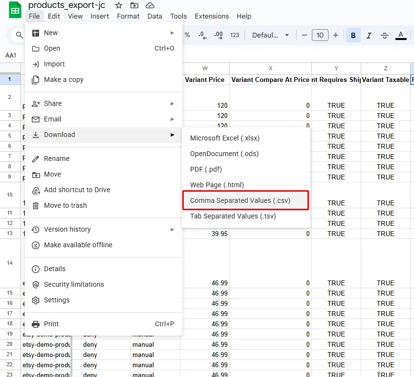 bulk price change shopify