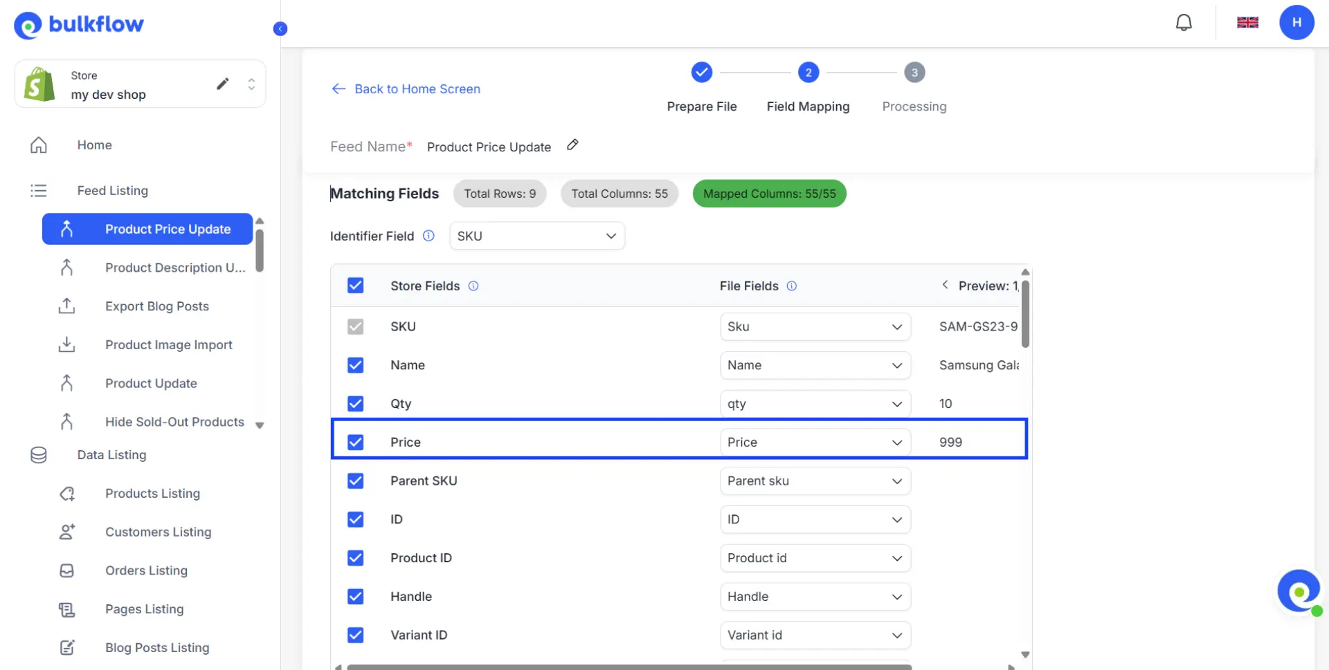 how to bulk edit prices on shopify