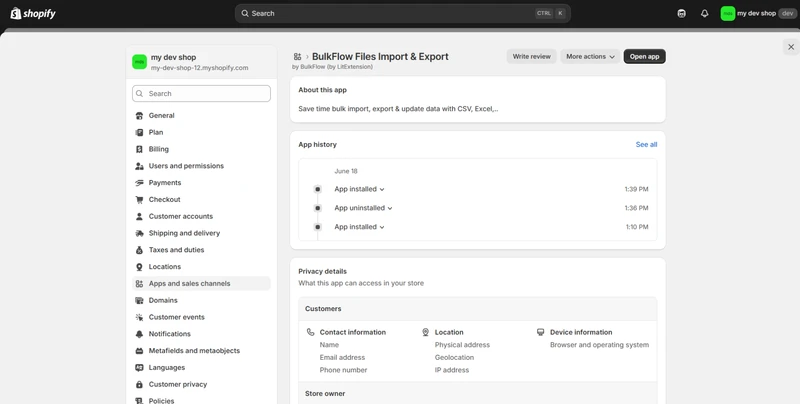 exportify shopify