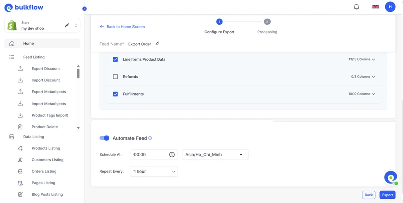 export shopify orders