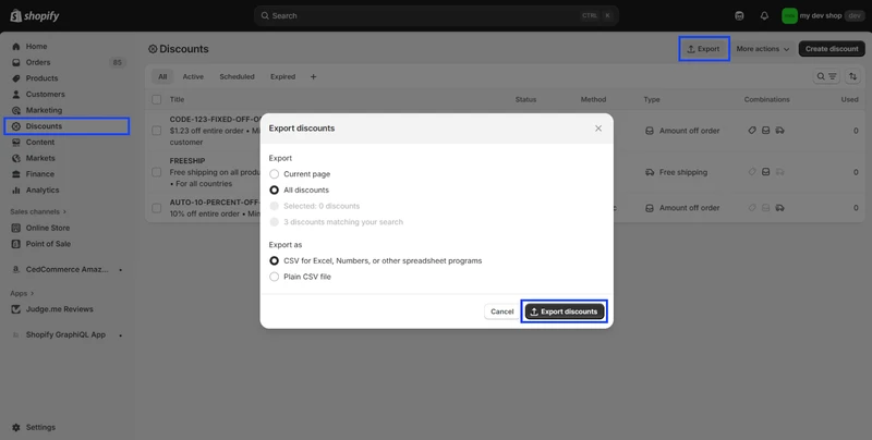 Export Discount Codes From Shopify Export Discount Codes from Shopify