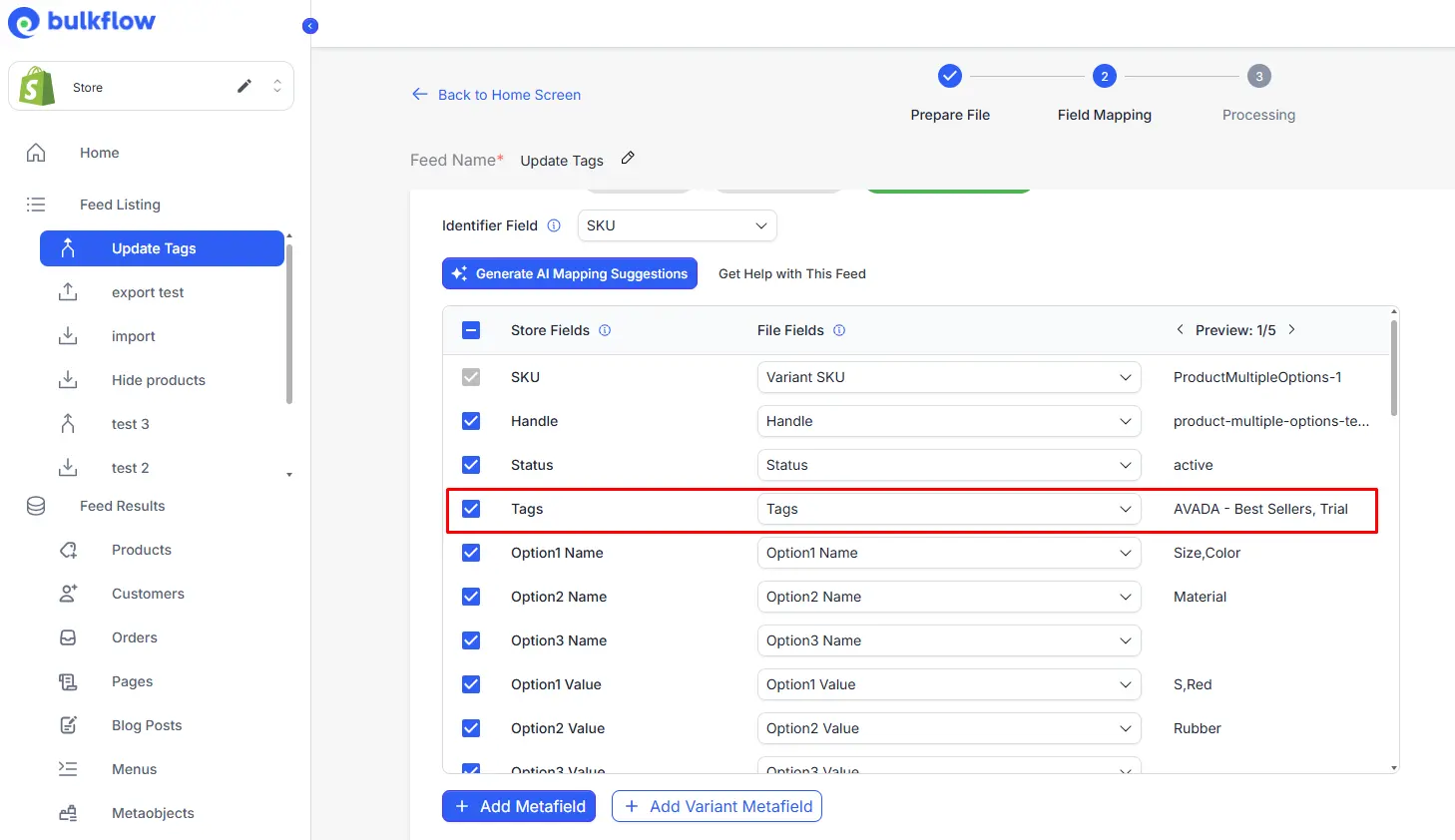 shopify bulk change tags