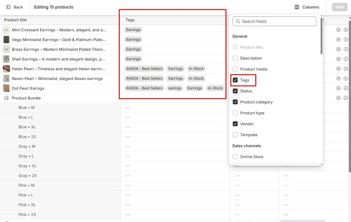 bulk update shopify product tags
