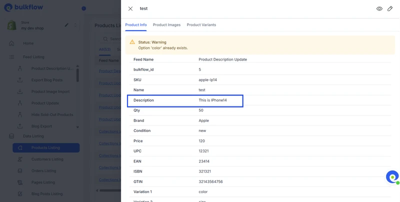 shopify bulk edit product description
