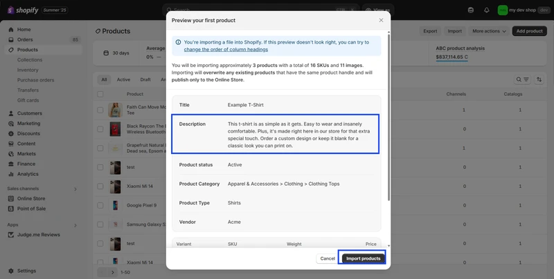 shopify bulk edit product description