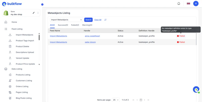 Import Metaobjects to Shopify automatically.