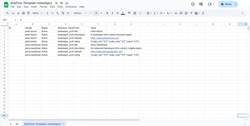 Shopify import metaobjects