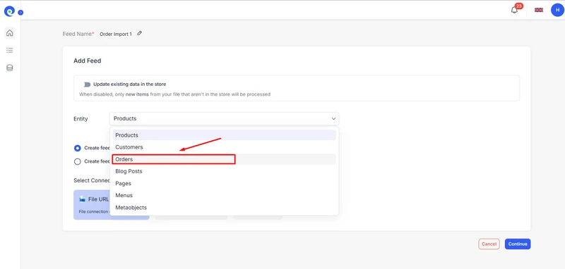 bulk import orders to shopify