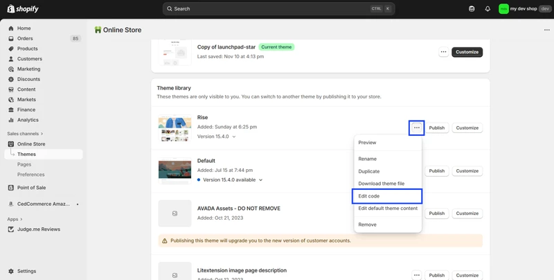 json shopify