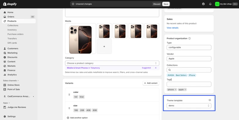 Shopify JSON templates