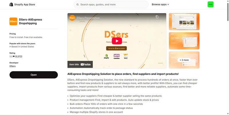 DSers‑AliExpress Dropshipping shopify product importer app