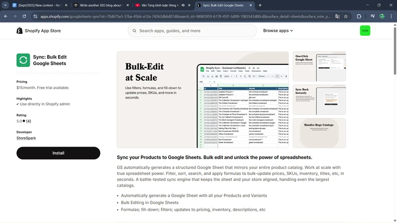 Sync: Bulk Edit Google Sheets