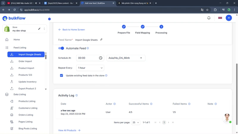 Set up scheduling and automation - shopify google sheets integration