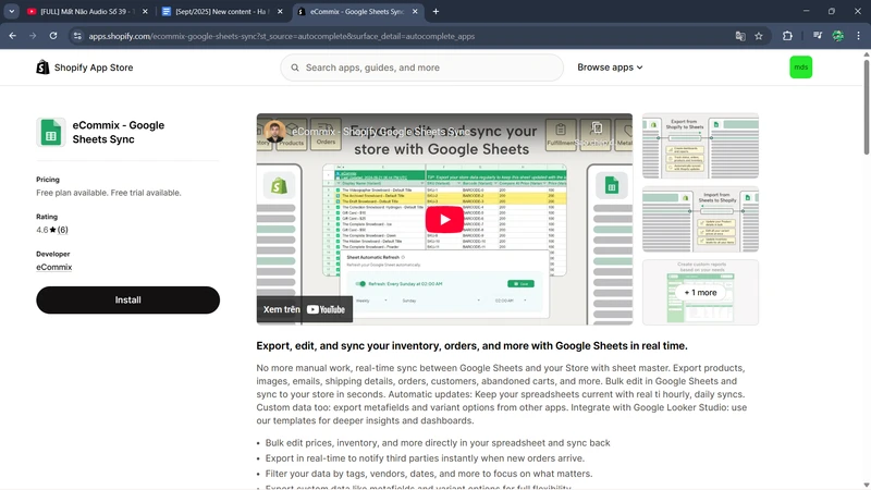 eCommix ‑ Google Sheets Sync