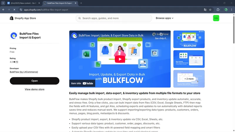 Bulkflow Shopify Delete Products App BulkFlow Shopify Delete products App