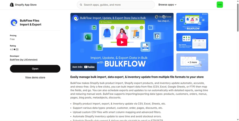 Import XML to Shopify with BulkFlow
