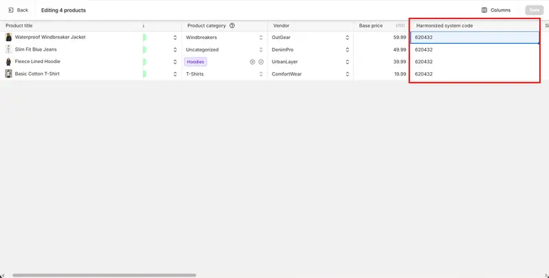 Add Hs Code With Bulk Editor hs codes shopify