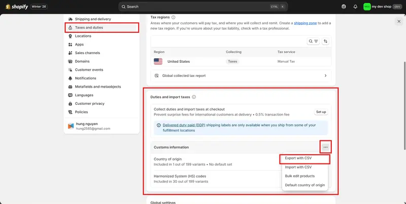 Export Your Hs Code Csv hs code shopify