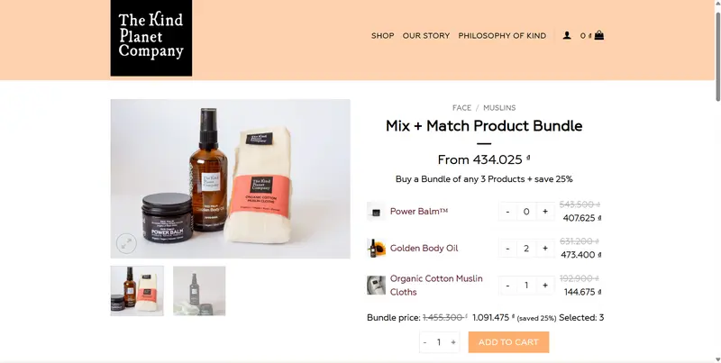 Example Of A Mix-And-Match Shopify Product Bundle shopify product bundles