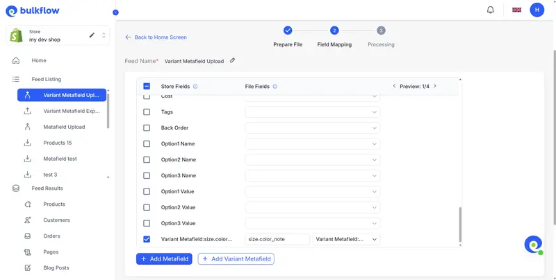 shopify variant metafields
