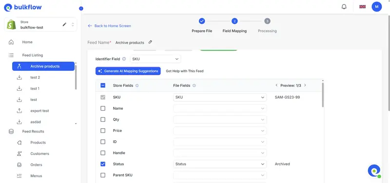shopify archive products