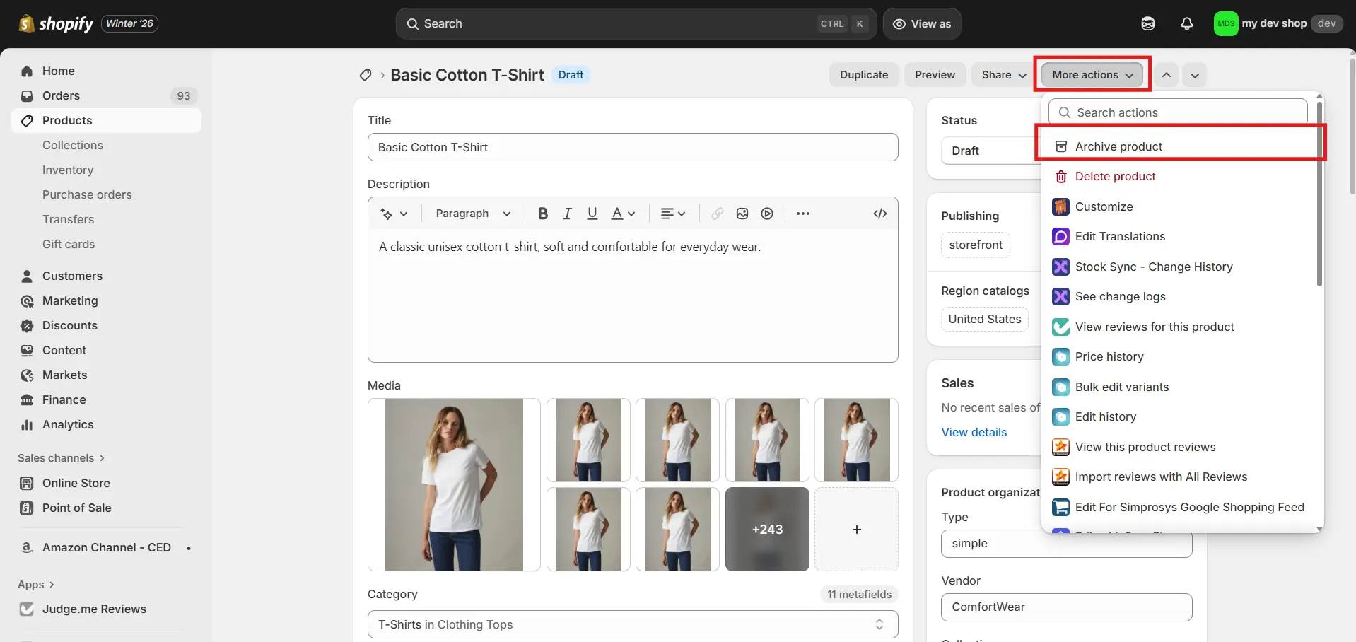 Archive A Product Manually how to hide shopify store