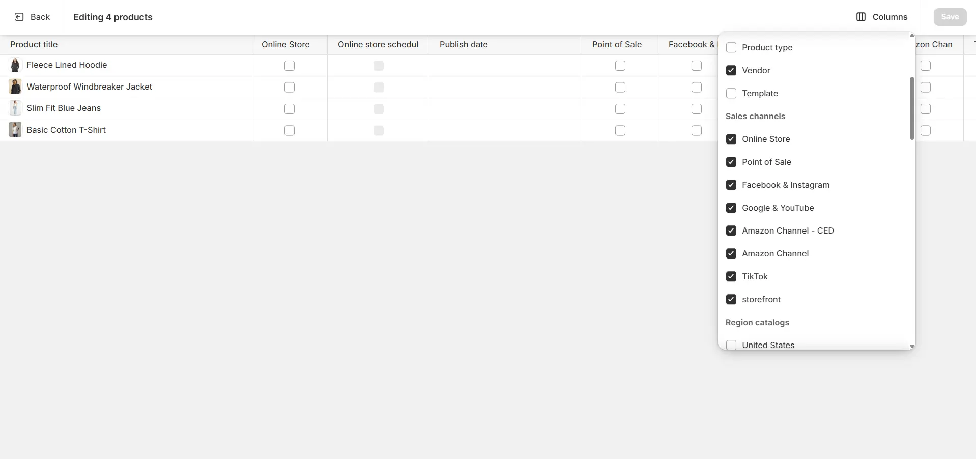 Disable Sale Channels In Bulk shopify hidden product